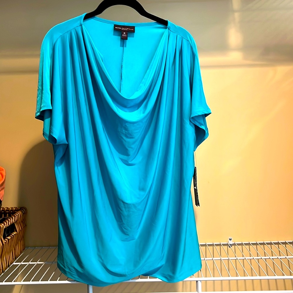 Dana Buchman Turquoise  top size 2X NWT